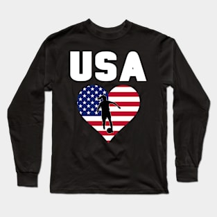 USA Women Football Player Long Sleeve T-Shirt